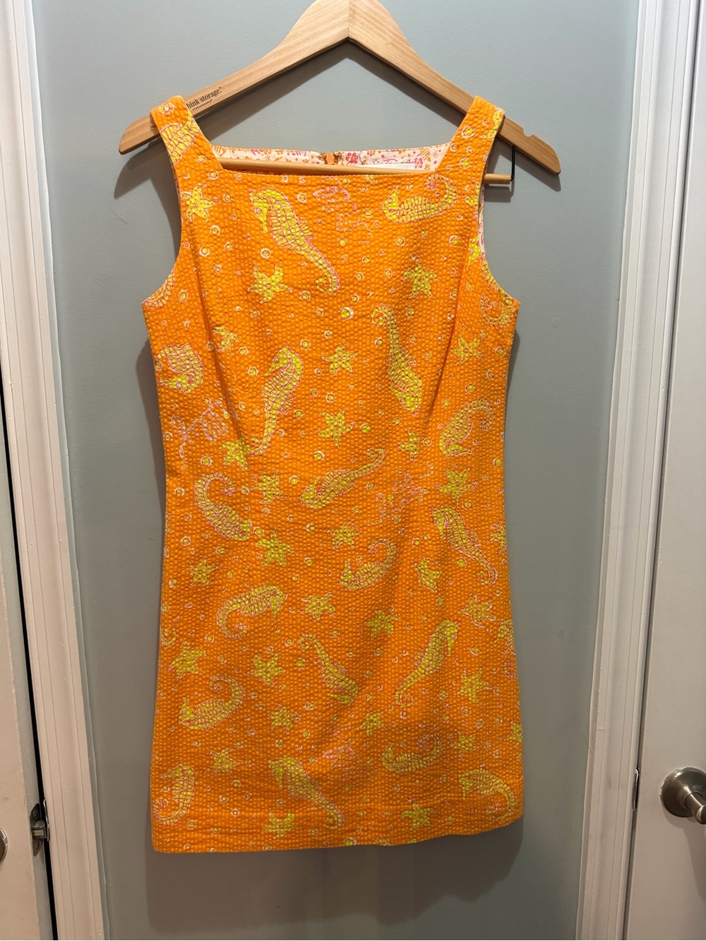 Lilly Pulitzer Vintage Orange Seersucker Shift Dress
